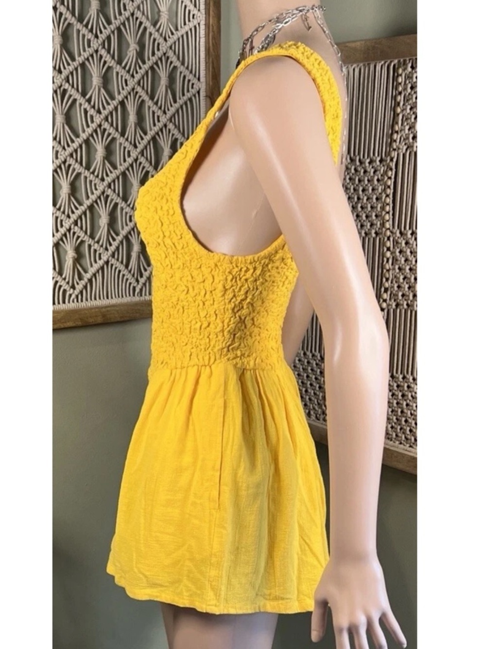 NWOT Free People Juliette Romper XS Cantaloupe Orange/Yellow - Picture 5 of 16